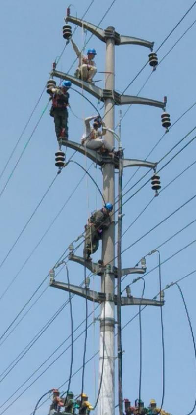 感謝電力工人的辛勤勞動！