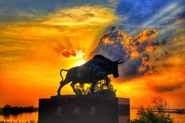 淮河夕陽圖