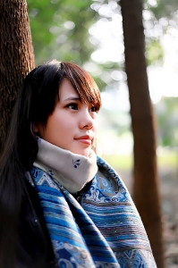 秋季公園靚女