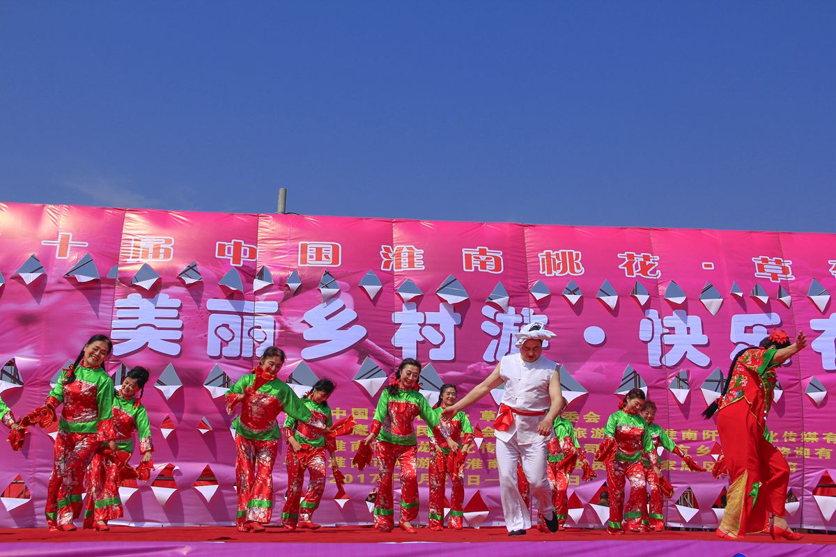 第十界中國淮南桃花,草莓節(jié)。大型活動在曹俺鎮(zhèn)隆重開幕