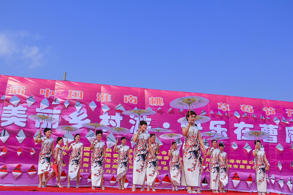 第十界中國淮南桃花,草莓節(jié)。大型活動在曹俺鎮(zhèn)隆重開幕